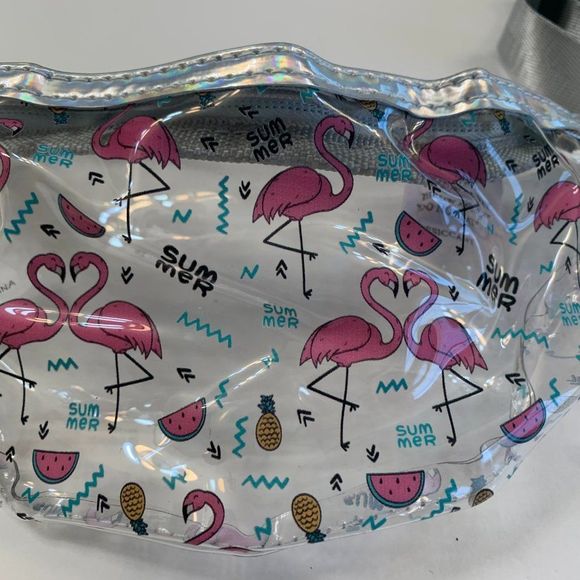 Flamingo Clear Fanny Pack/ Belt Bag- Waterproof - Picture 3 of 10